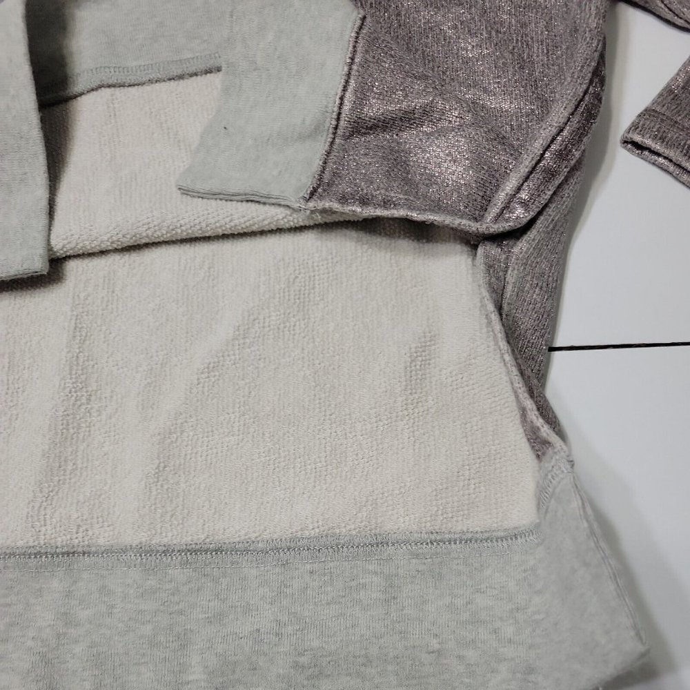CrewCuts Sweater Girl 12 Grey Crew Neck 100 Cotton Sweatshirt High Low Split Hem - Picture 5 of 12